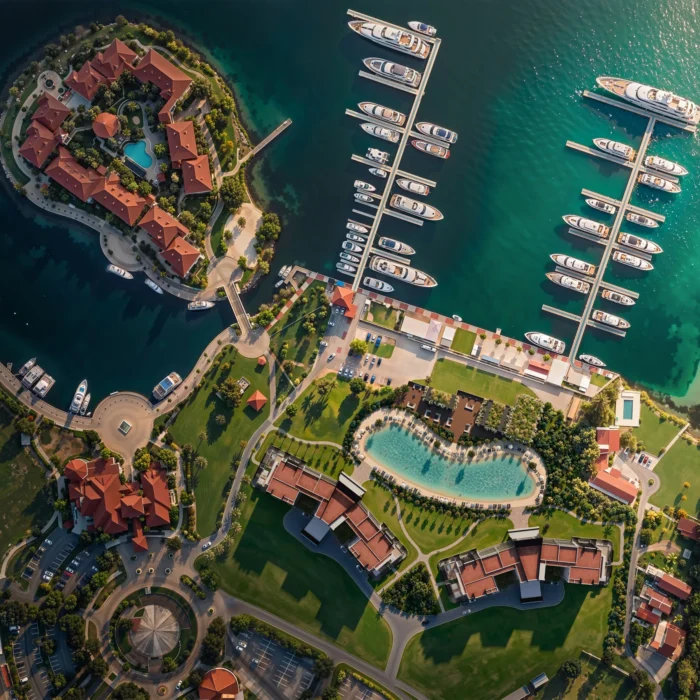 Aerial view of Port de Plaisance and its marina, Sint Maarten — 4U Real Estate
